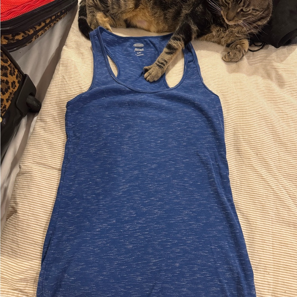 Old Navy Heathered Blue Tank Top